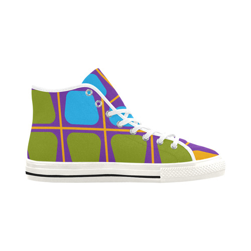 Shapes in squares pattern34 Vancouver H Men's Canvas Shoes/Large (1013-1)