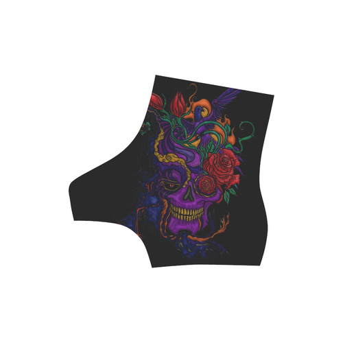 Funny Funky Sugar Skull High Grade PU Leather Martin Boots For Women Model 402H