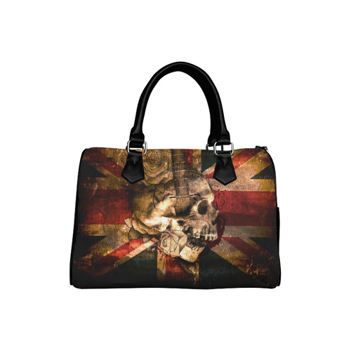 Grunge Skull and British Flag Boston Handbag (Model 1621)