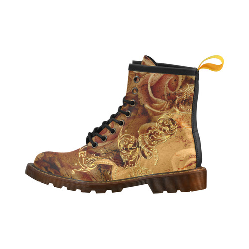 Wonderful vintage design with roses High Grade PU Leather Martin Boots For Women Model 402H