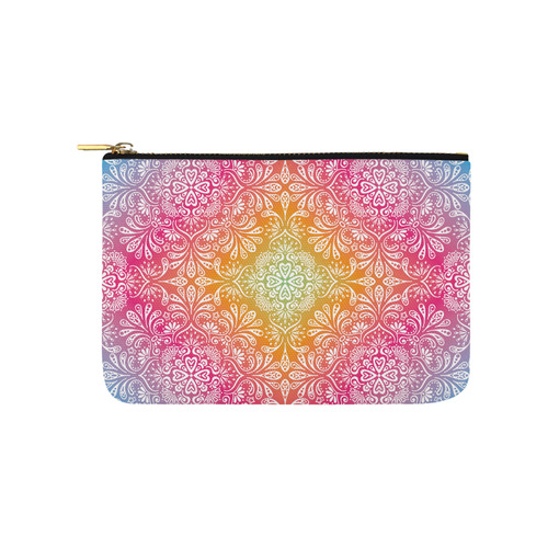 Rainbow Flowers Mandala I Carry-All Pouch 9.5''x6''