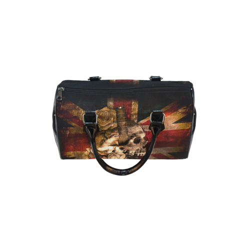 Grunge Skull and British Flag Boston Handbag (Model 1621)