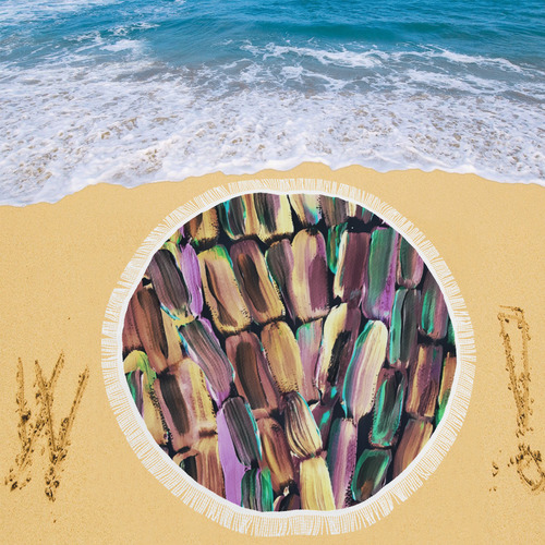 Midnight Sugarcane Circular Beach Shawl 59"x 59"