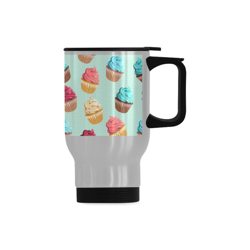 Cup Cakes Party Travel Mug (Silver) (14 Oz)