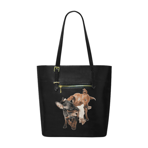 Two Playing Dogs Euramerican Tote Bag/Small (Model 1655)