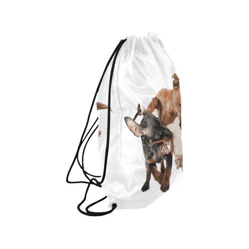 Two Playing Dogs Medium Drawstring Bag Model 1604 (Twin Sides) 13.8"(W) * 18.1"(H)