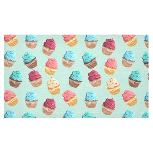 Cup Cakes Party Cotton Linen Tablecloth 60"x 104"