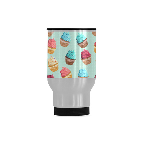 Cup Cakes Party Travel Mug (Silver) (14 Oz)
