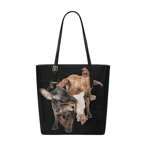 Two Playing Dogs Euramerican Tote Bag/Small (Model 1655)