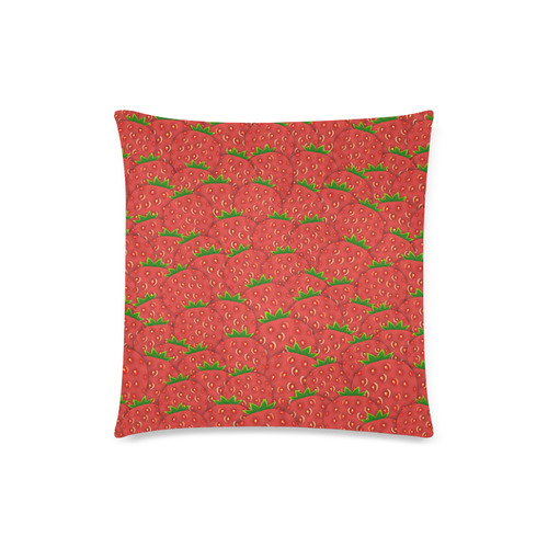 Strawberry Patch Custom Zippered Pillow Case 18"x18" (one side)