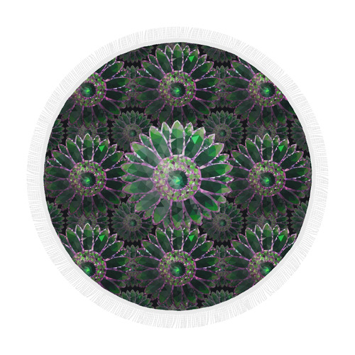 Mosaic Flower Pattern Circular Beach Shawl 59"x 59"