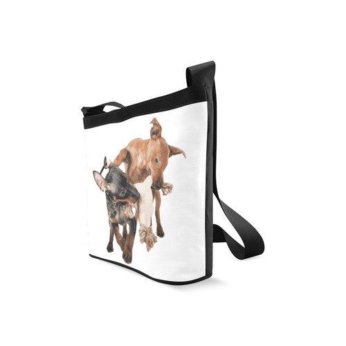 Two Playing Dogs Crossbody Bags (Model 1613)