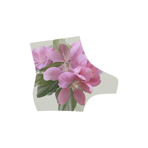 Pink Blossom Branch, , floral watercolor High Grade PU Leather Martin Boots For Men Model 402H