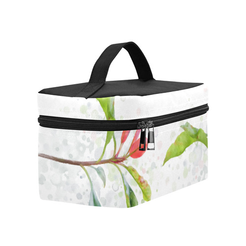 3 colors leaves, red blue green. Floral watercolor Cosmetic Bag/Large (Model 1658)