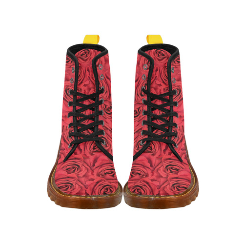 Radical Red Roses Martin Boots For Women Model 1203H