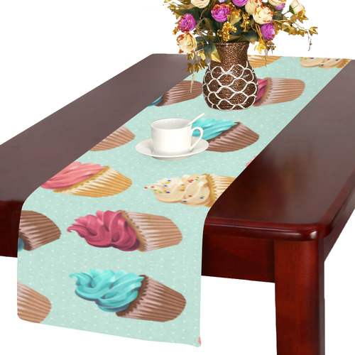 Cup Cakes Party Table Runner 14x72 inch