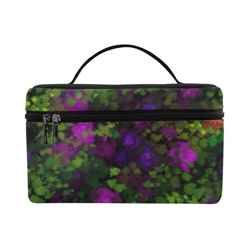 Wild Rose Garden, Oil painting. Red, purple, green Cosmetic Bag/Large (Model 1658)