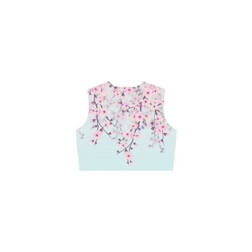Cherry Blossoms Sakura Pastel Eos Women's Sleeveless Dress (Model D01)