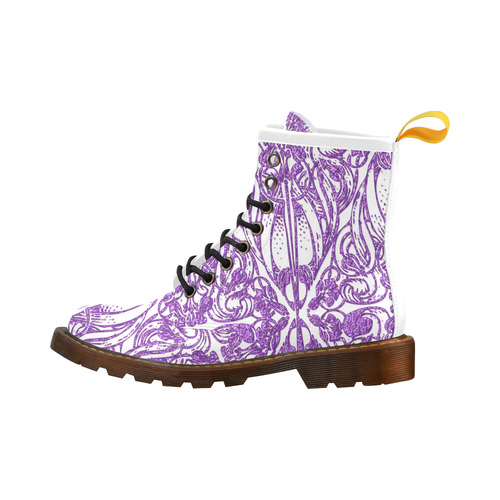 Lace Lilac High Grade PU Leather Martin Boots For Women Model 402H