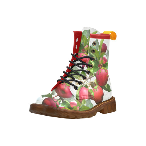 Melting Apples, fruit watercolors High Grade PU Leather Martin Boots For Women Model 402H