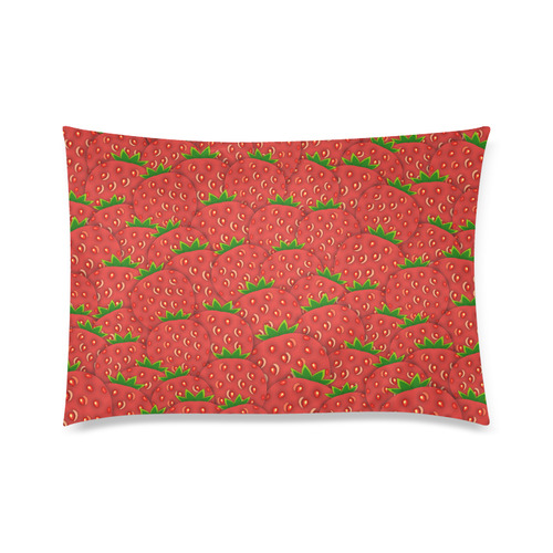 Strawberry Patch Custom Zippered Pillow Case 20"x30"(Twin Sides)