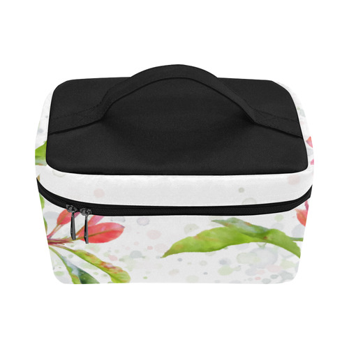 3 colors leaves, red blue green. Floral watercolor Cosmetic Bag/Large (Model 1658)