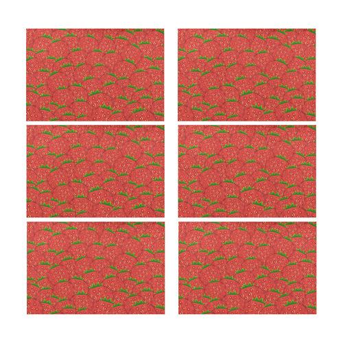 Strawberry Patch Placemat 12’’ x 18’’ (Six Pieces)