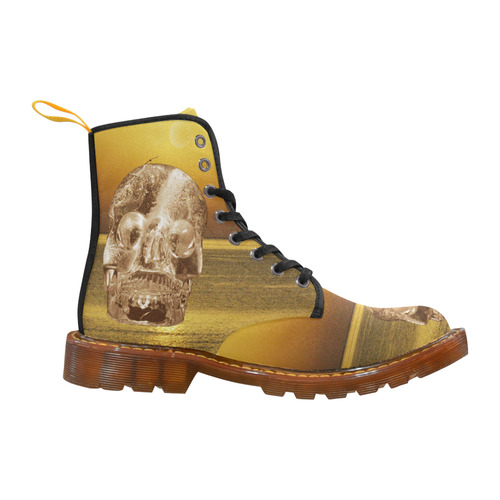 Crystal Skull Gold Martin Boots For Men Model 1203H