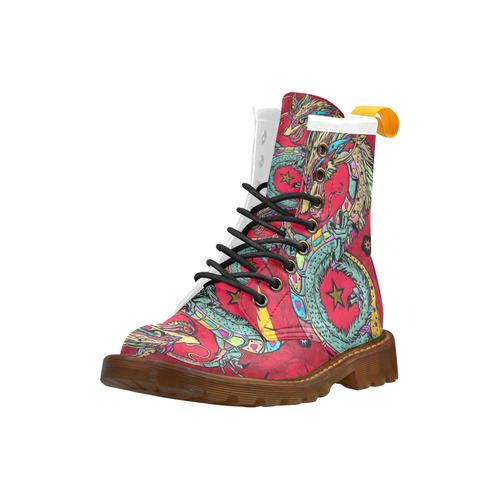 Dragon Popart by Nico Bielow High Grade PU Leather Martin Boots For Men Model 402H