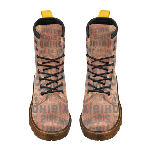 Spitting prohibited, penalty, photo High Grade PU Leather Martin Boots For Women Model 402H