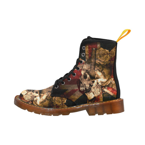 Grunge Skull and British Flag Martin Boots For Men Model 1203H