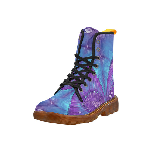 Abstract Fractal Painting - blue magenta pink Martin Boots For Men Model 1203H