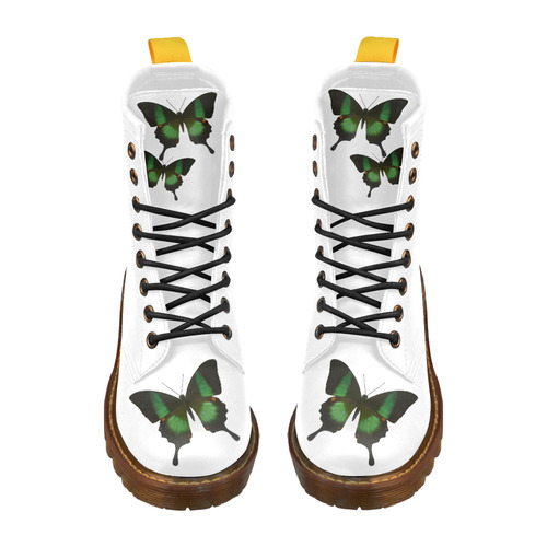 Papilio archturus butterfly painting High Grade PU Leather Martin Boots For Women Model 402H