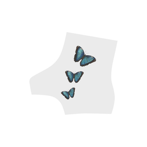 Morpho hyacintus butterflies painting High Grade PU Leather Martin Boots For Women Model 402H