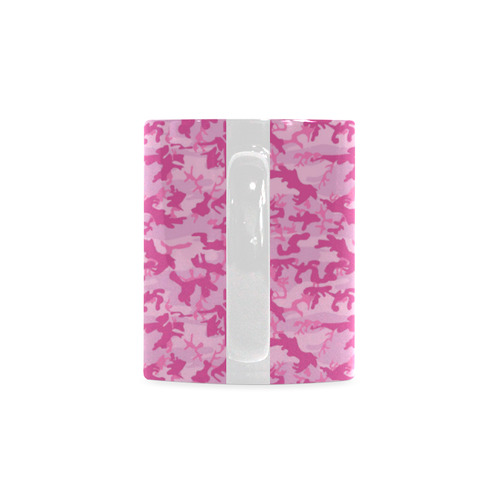 Shocking Pink Camouflage Pattern White Mug(11OZ)