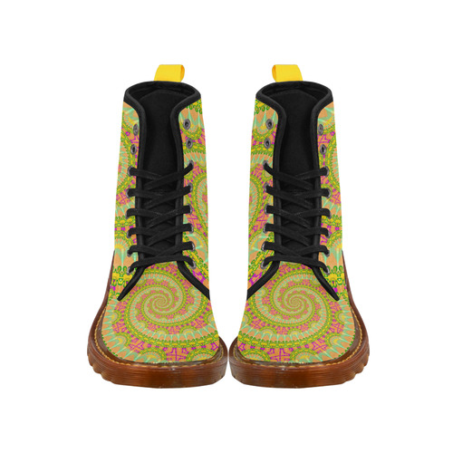 FLOWER POWER SPIRAL SUNNY orange green yellow Martin Boots For Men Model 1203H