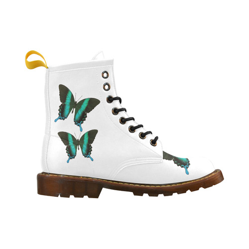 Papilio blumei butterfly painting High Grade PU Leather Martin Boots For Women Model 402H