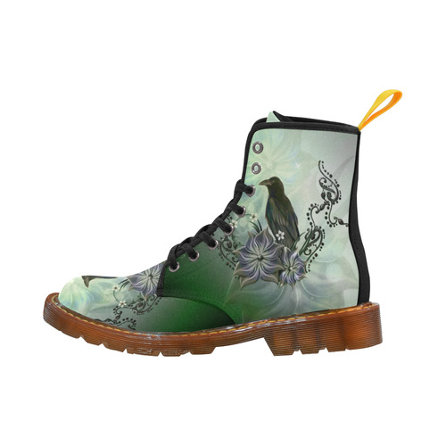 Raven with flowers Martin Boots For Men Model 1203H