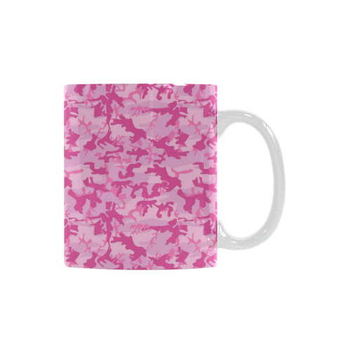 Shocking Pink Camouflage Pattern White Mug(11OZ)