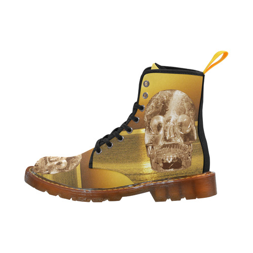 Crystal Skull Gold Martin Boots For Men Model 1203H