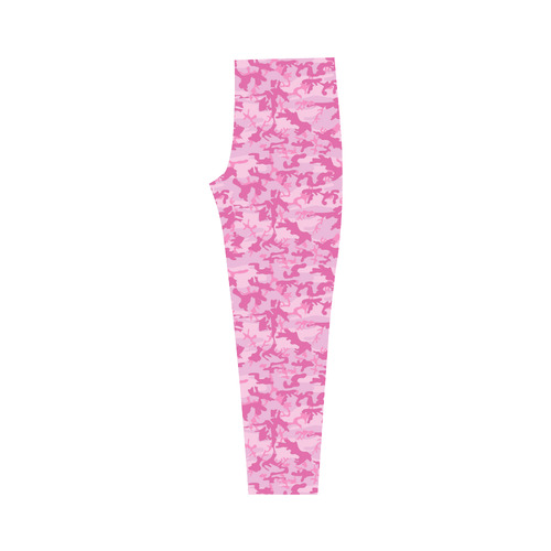 Shocking Pink Camouflage Pattern Capri Legging (Model L02)