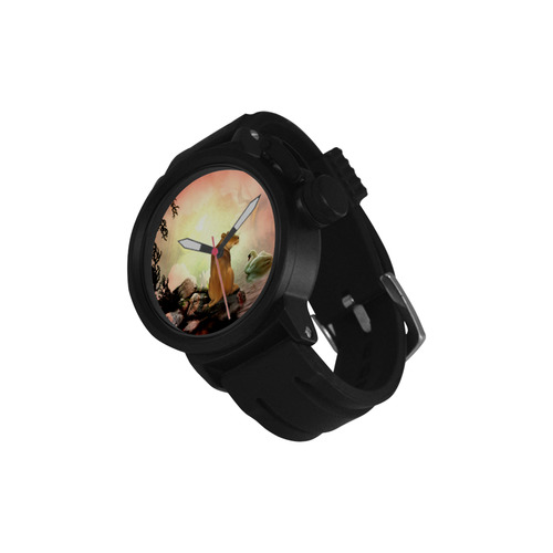 Awesome lioness in a fantasy world Men's Sports Watch(Model 309)