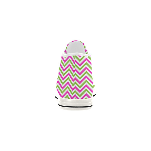 Pink Green White Chevron Vancouver H Women's Canvas Shoes (1013-1)