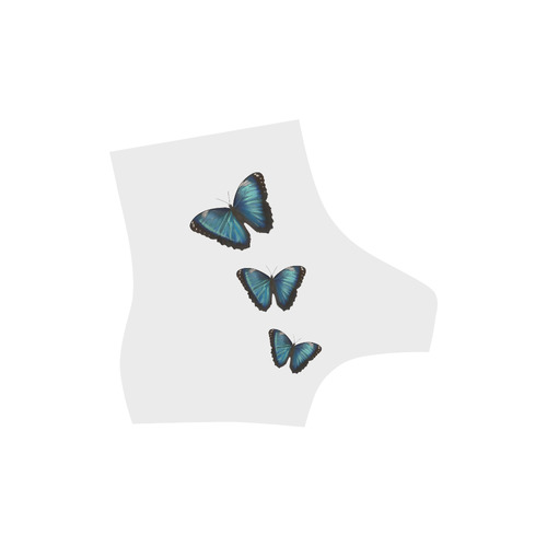 Morpho hyacintus butterflies painting High Grade PU Leather Martin Boots For Women Model 402H