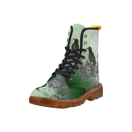 Raven with flowers Martin Boots For Women Model 1203H