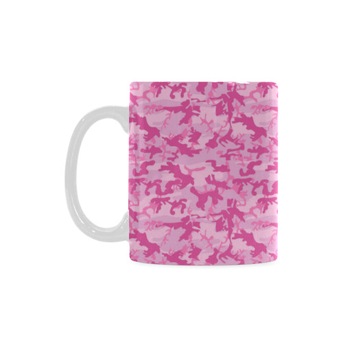 Shocking Pink Camouflage Pattern White Mug(11OZ)