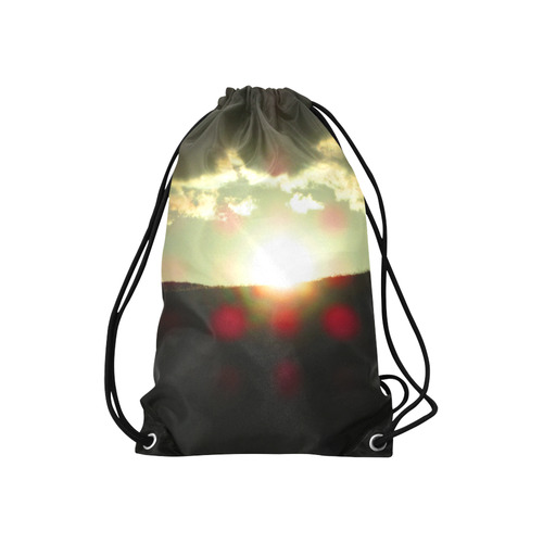 Sunset over the hill Small Drawstring Bag Model 1604 (Twin Sides) 11"(W) * 17.7"(H)