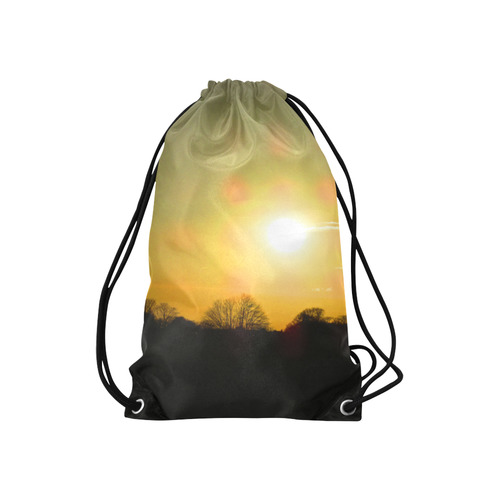 Golden sunset Small Drawstring Bag Model 1604 (Twin Sides) 11"(W) * 17.7"(H)