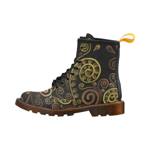 3D Orange spirals High Grade PU Leather Martin Boots For Women Model 402H