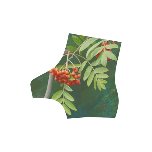 Plant Watercolor Rowan tree - Sorbus aucuparia High Grade PU Leather Martin Boots For Women Model 402H